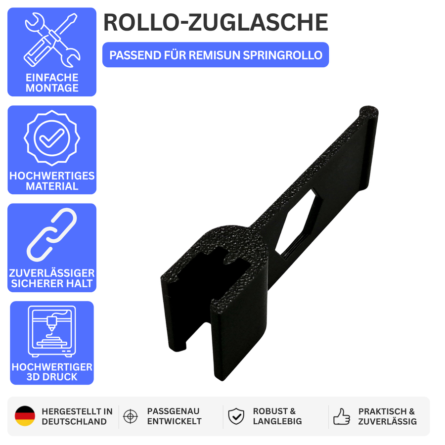 ROLLO-ZUGLASCHE – PASSEND FÜR REMISUN SPRINGROLLO – Schwarz – Ansicht 1
