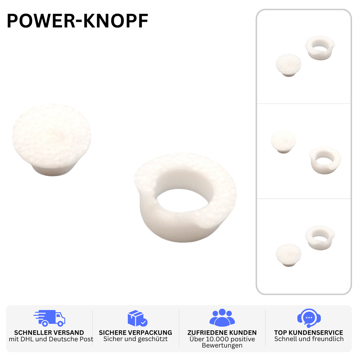 POWER-KNOPF – PASSEND FÜR GARMIN OREGON 300 / 400 / 500 – 1 / Weiss – Ansicht 2