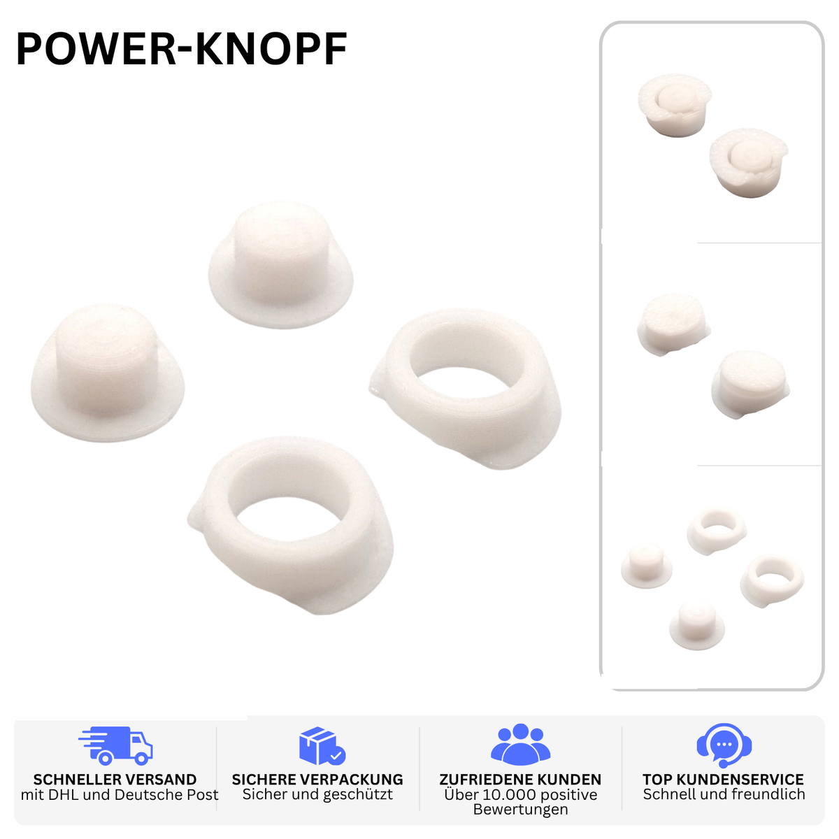 POWER-KNOPF – PASSEND FÜR GARMIN OREGON 300 / 400 / 500 – 2 / Weiss – Ansicht 2