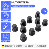 10x Hutmutter passend für VW T4 Bus 1991–2004 – Robuste, formstabile Ersatz-Hutmutter, Made in Germany | Printbtw – Produktbild 1 – Revision 20260914 – 56411295842628