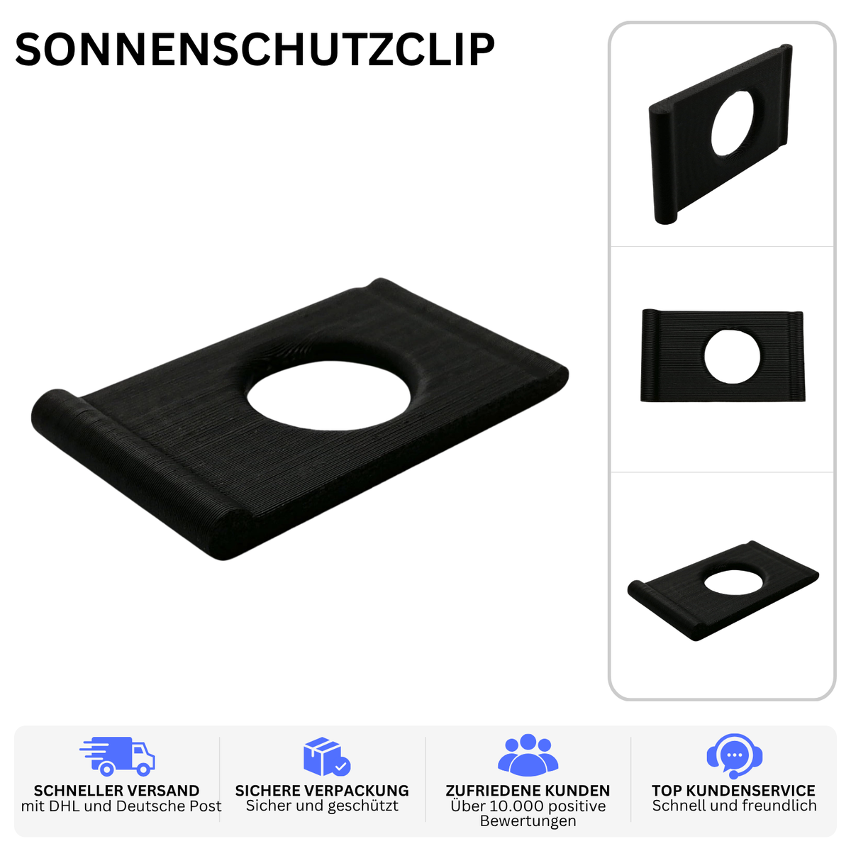 SONNENSCHUTZCLIP – PASSEND FÜR HYMER 564 ROLLO – Schwarz – Ansicht 2