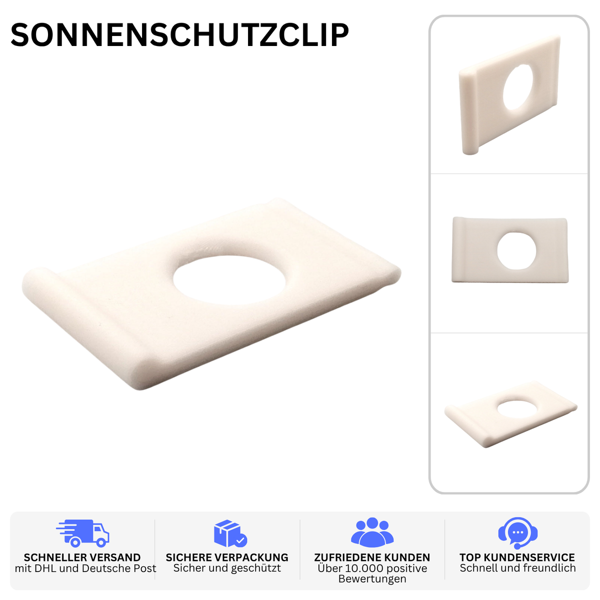 SONNENSCHUTZCLIP – PASSEND FÜR HYMER 564 ROLLO – Weiss – Ansicht 2