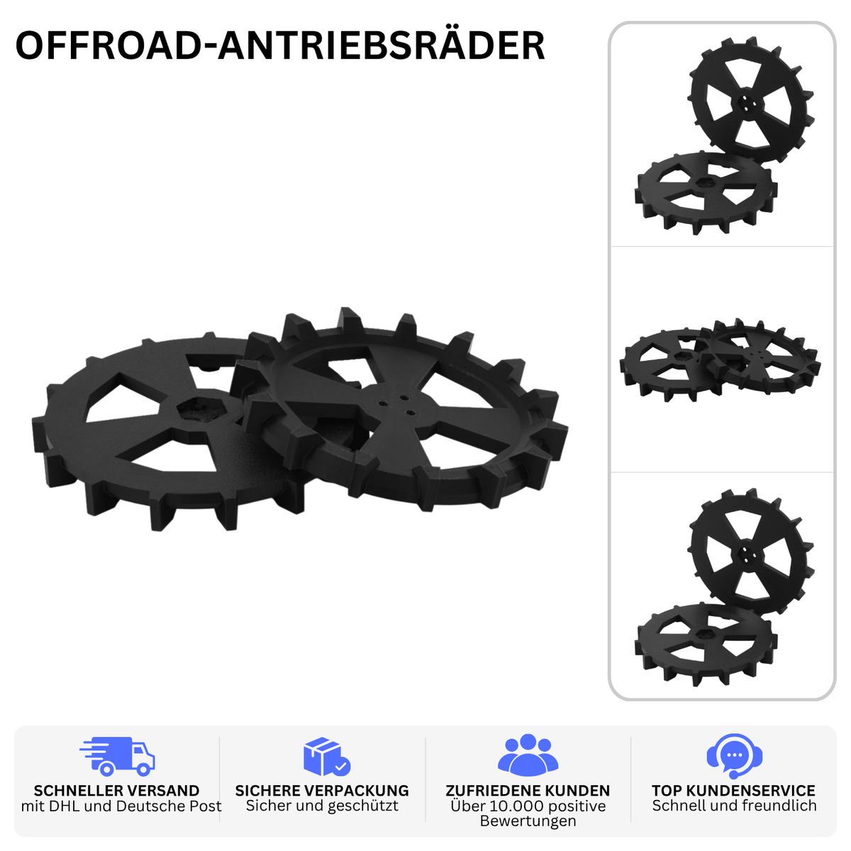 OFFROAD-ANTRIEBSRÄDER – FÜR HUSQVARNA AUTOMOWER 105 / 305 / 308 – Ansicht 2
