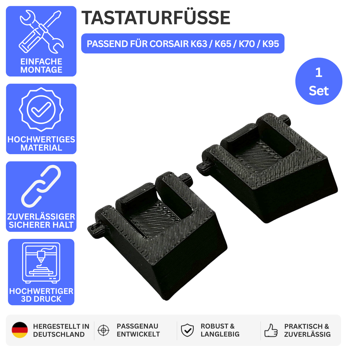 TASTATURFÜSSE – PASSEND FÜR CORSAIR K63 / K65 / K70 / K95 – Ansicht 1