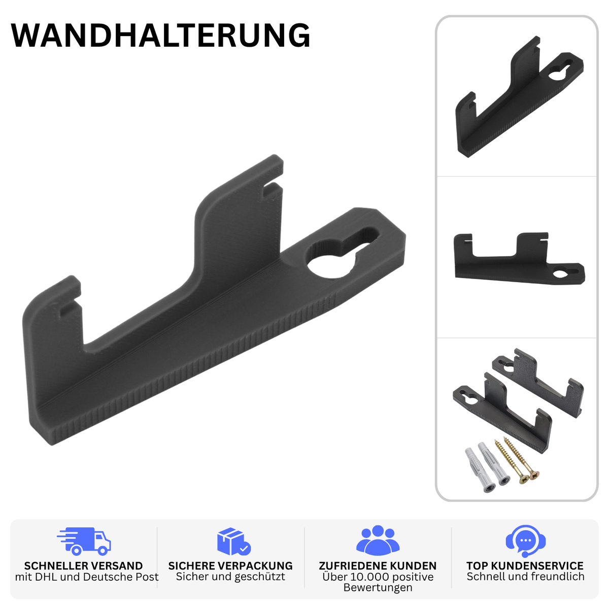 WANDHALTERUNG – PASSEND FÜR FRITZ!BOX 7590 / 7530 / 7510 – Schwarz – Ansicht 2
