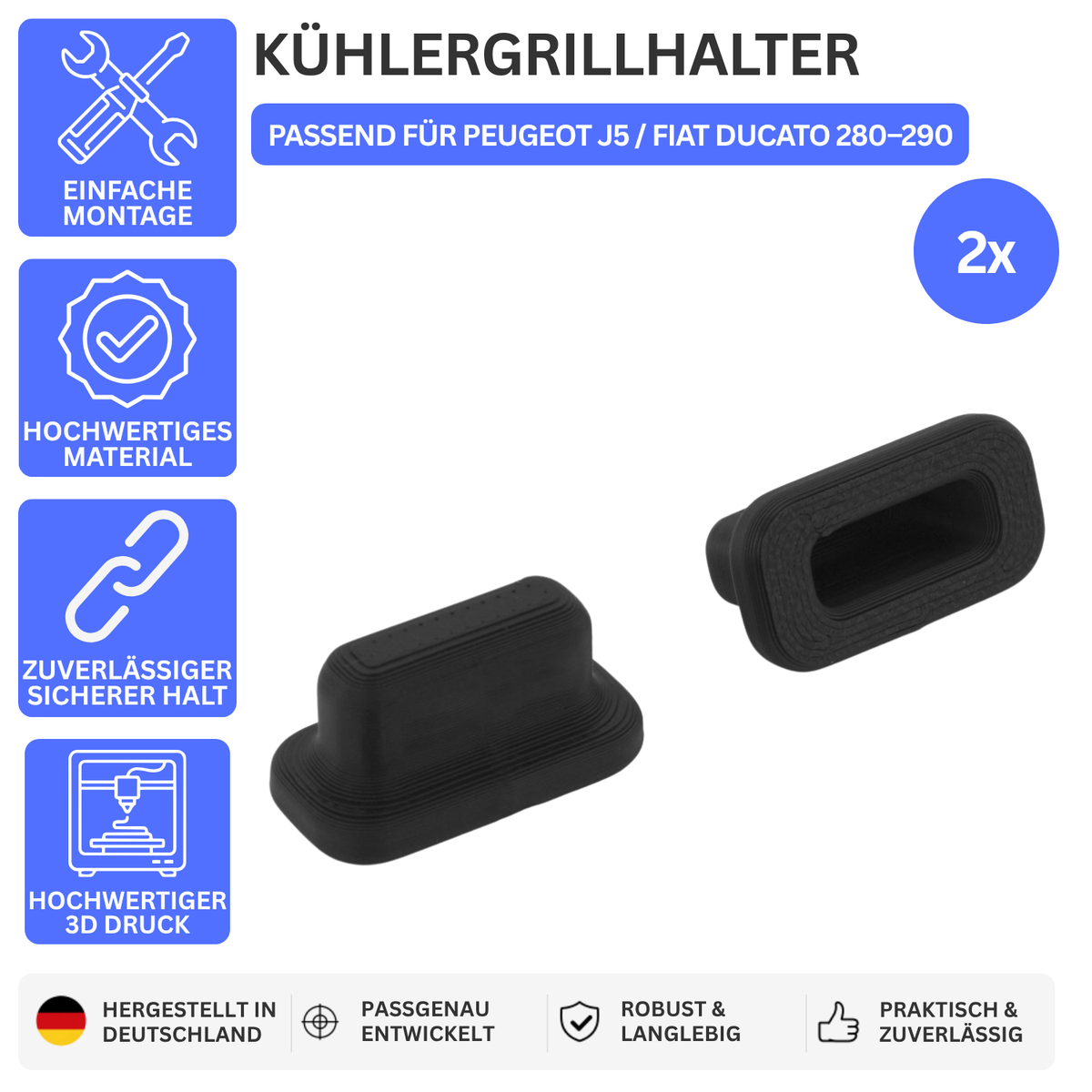 KÜHLERGRILLHALTER – PASSEND FÜR PEUGEOT J5 / FIAT DUCATO 280–290 – 2 – Ansicht 1