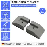 KEDERLEISTEN-ENDKAPPEN – PASSEND FÜR NIEWIADOW WOHNWAGEN – Grau – Ansicht 1