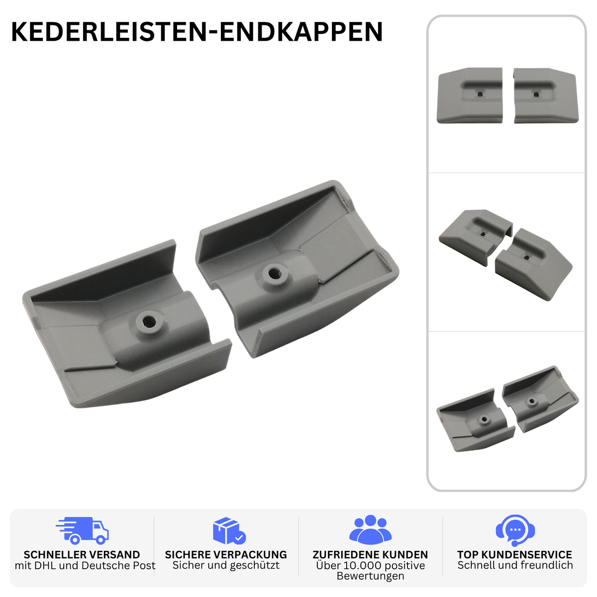 KEDERLEISTEN-ENDKAPPEN – PASSEND FÜR NIEWIADOW WOHNWAGEN – Grau – Ansicht 2