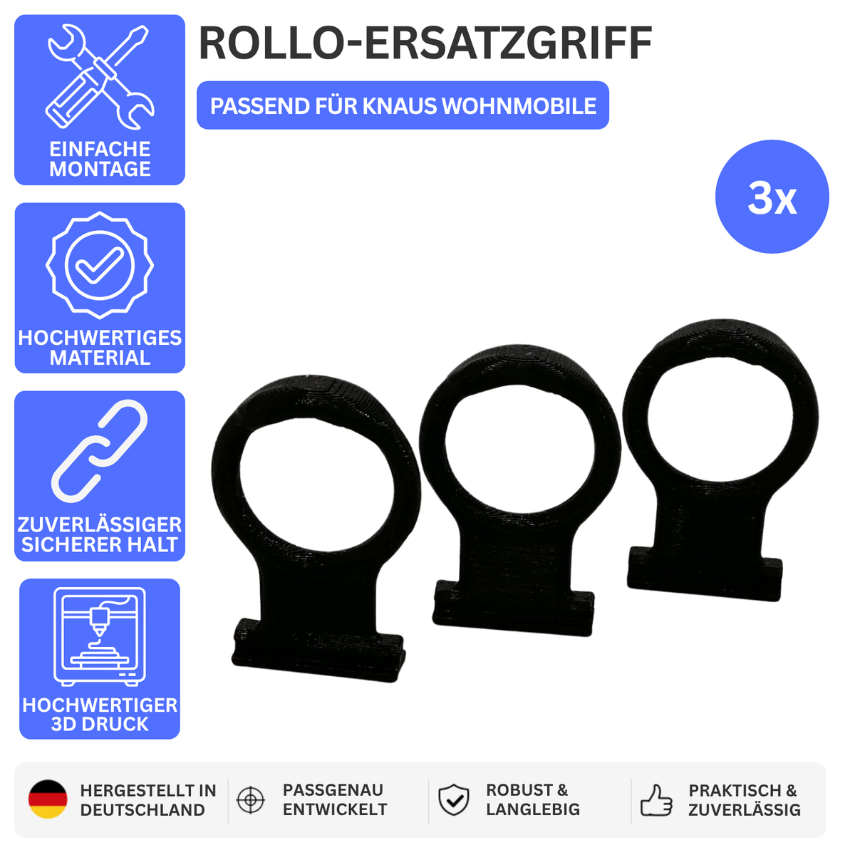 ROLLO-ERSATZGRIFF – PASSEND FÜR KNAUS WOHNMOBILE – 3 Stück – Ansicht 1