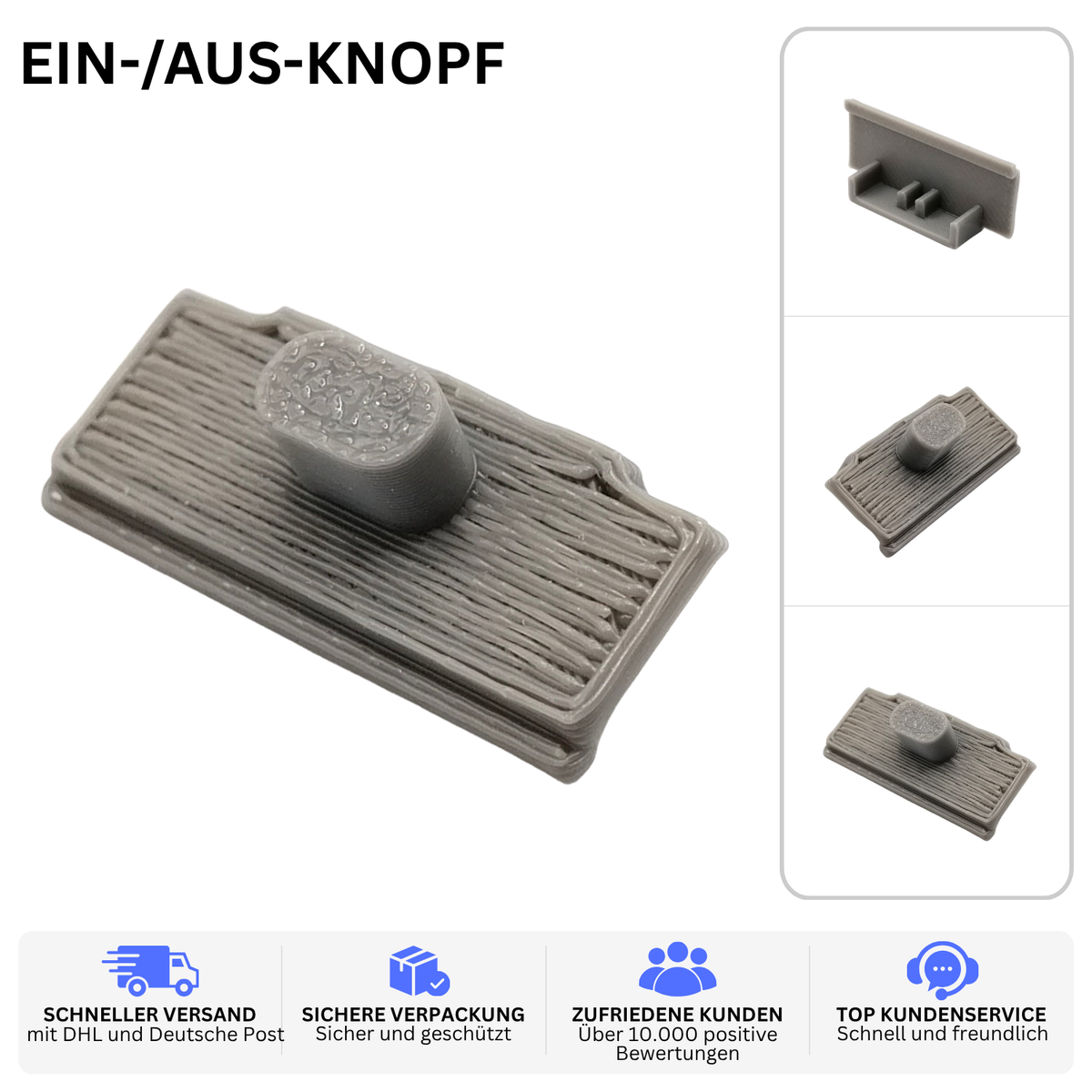 EIN-/AUS-KNOPF – PASSEND FÜR LOGITECH K400 – Grau – Ansicht 2
