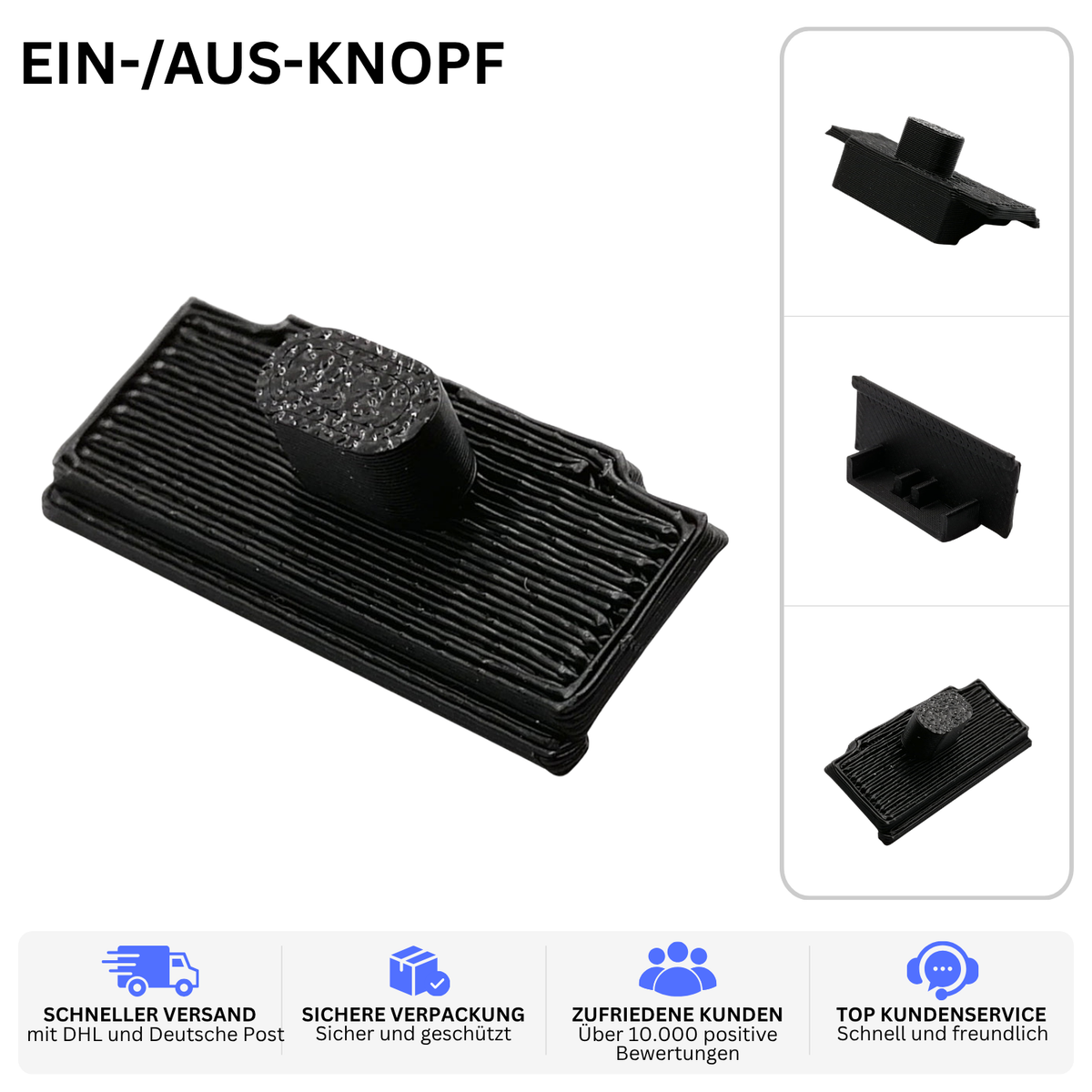 EIN-/AUS-KNOPF – PASSEND FÜR LOGITECH K400 – Schwarz – Ansicht 2