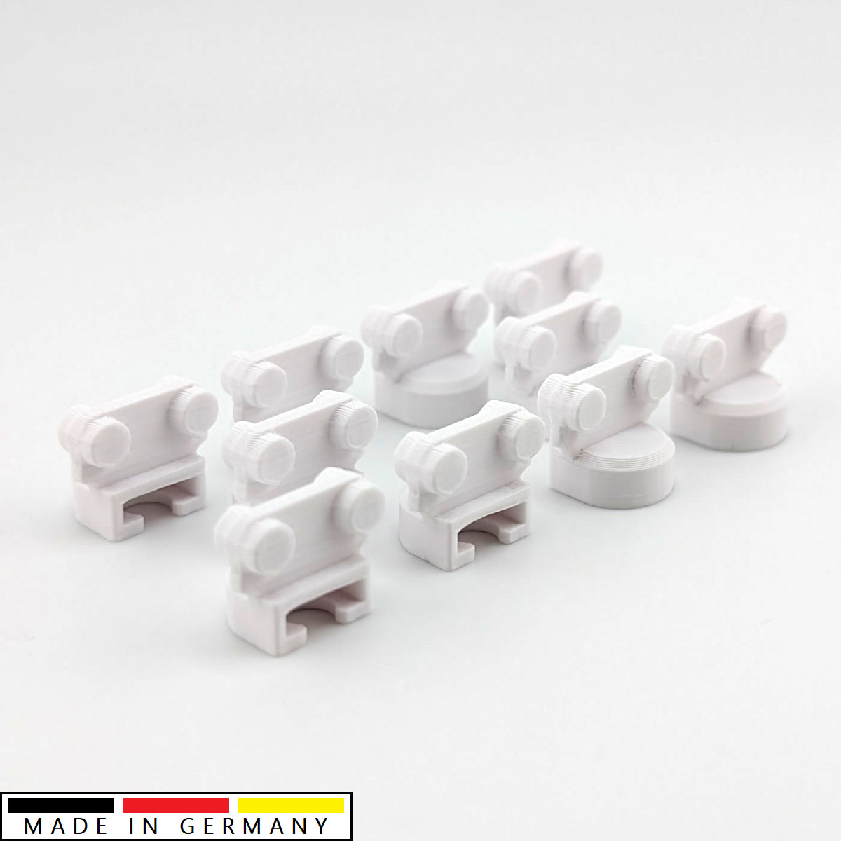 Printbtw 10x Gleiter passend für IKEA KVARTAL Gardinenschiene Weiß