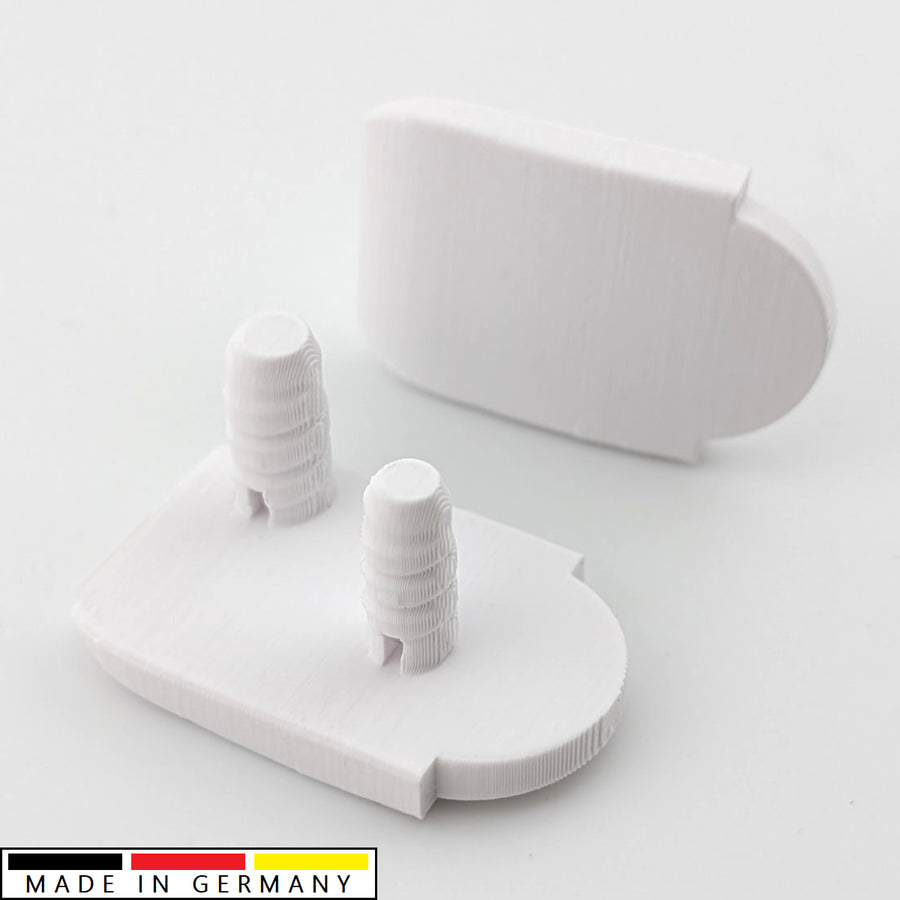 Montageträger Loch/Schlitz passend für VELUX Pick & Click V21 & V22 Serie – Stabiler Doppelsatz, Weiß | PrintBTW