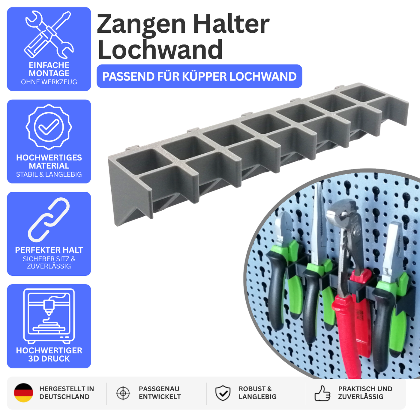 Halterung Zangen passend für Küpper Lochwand Halter Zange