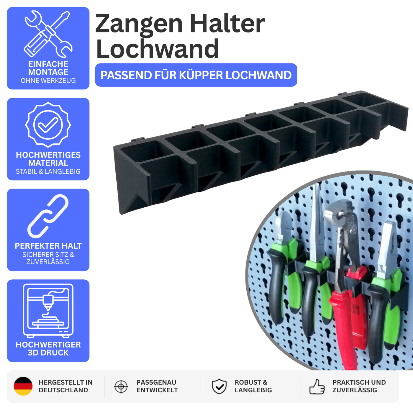 Halterung Zangen passend für Küpper Lochwand Halter Zange