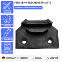 FENSTER-VERSCHLUSSPLATTE – PASSEND FÜR ELDDIS HURRICANE – Schwarz – Ansicht 1