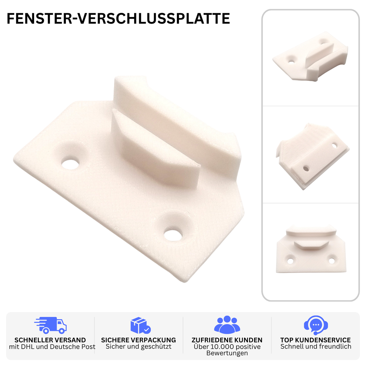 FENSTER-VERSCHLUSSPLATTE – PASSEND FÜR ELDDIS HURRICANE – Weiss – Ansicht 2