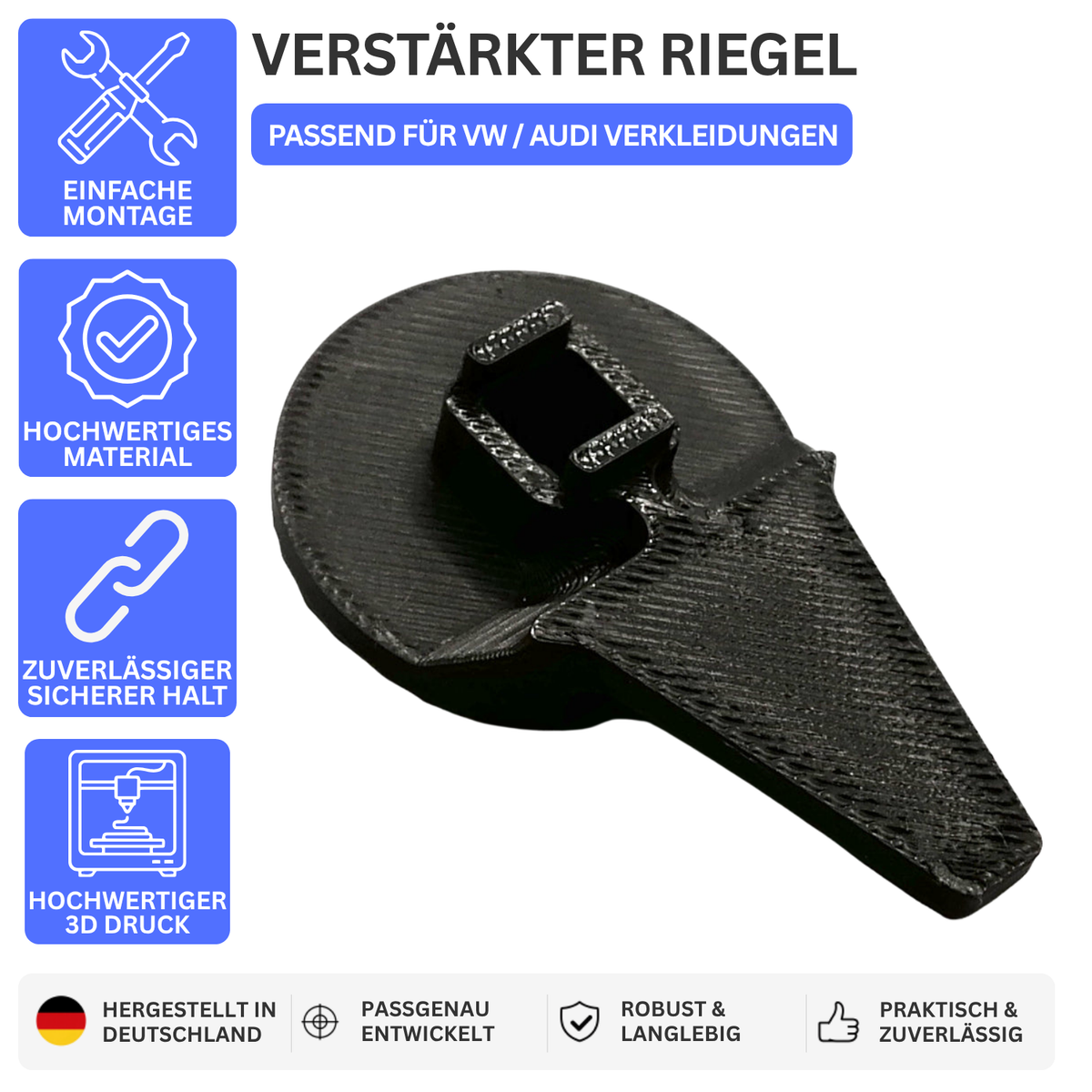 VERSTÄRKTER RIEGEL – PASSEND FÜR VW / AUDI VERKLEIDUNGEN – Ansicht 1