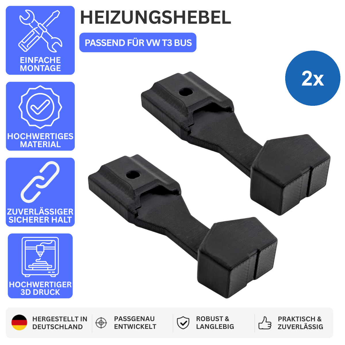 Printbtw 2x Heizung Bedienhebel passend für VW T3 Bus, Default Title, Bild 1 – größere und kompaktere Darstellung, Revision 2026-10-09 · Canva 1500×1500